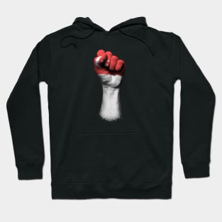 Flag of Singapore on a Raised Clenched Fist Hoodie